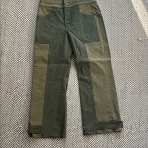 Veronica Beard Olive Wide-Leg Pants